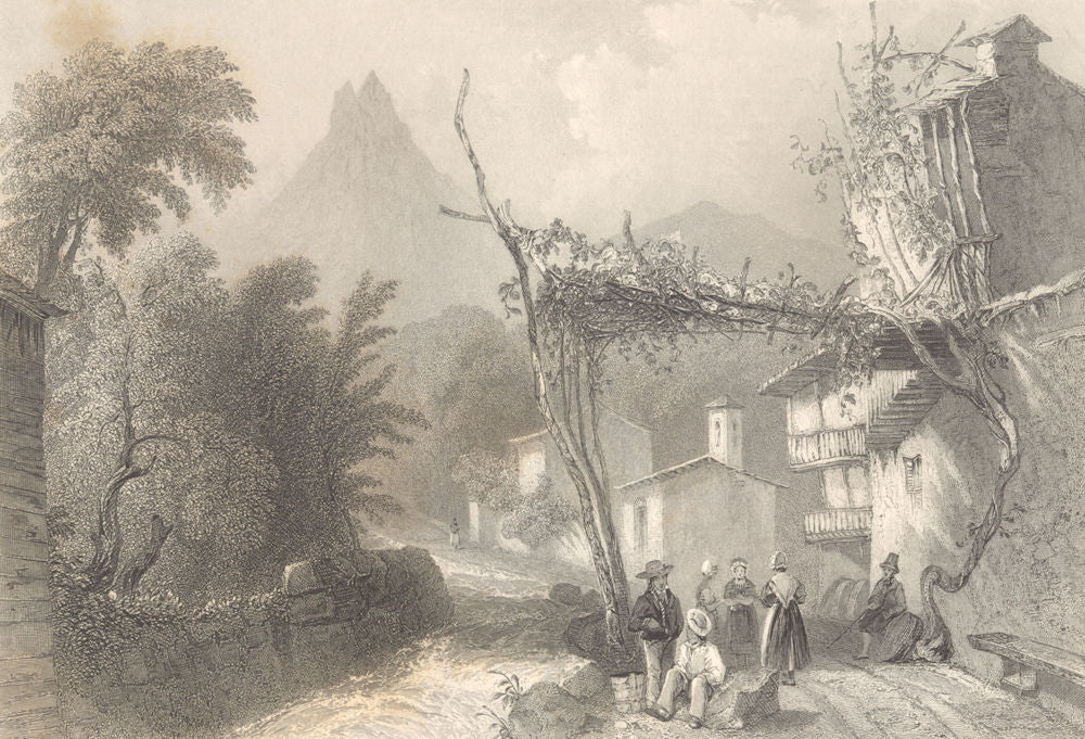 PIEDMONT/PIEMONTE. The Protestant Church at Bobbio, Val Pellice. BARTLETT 1838